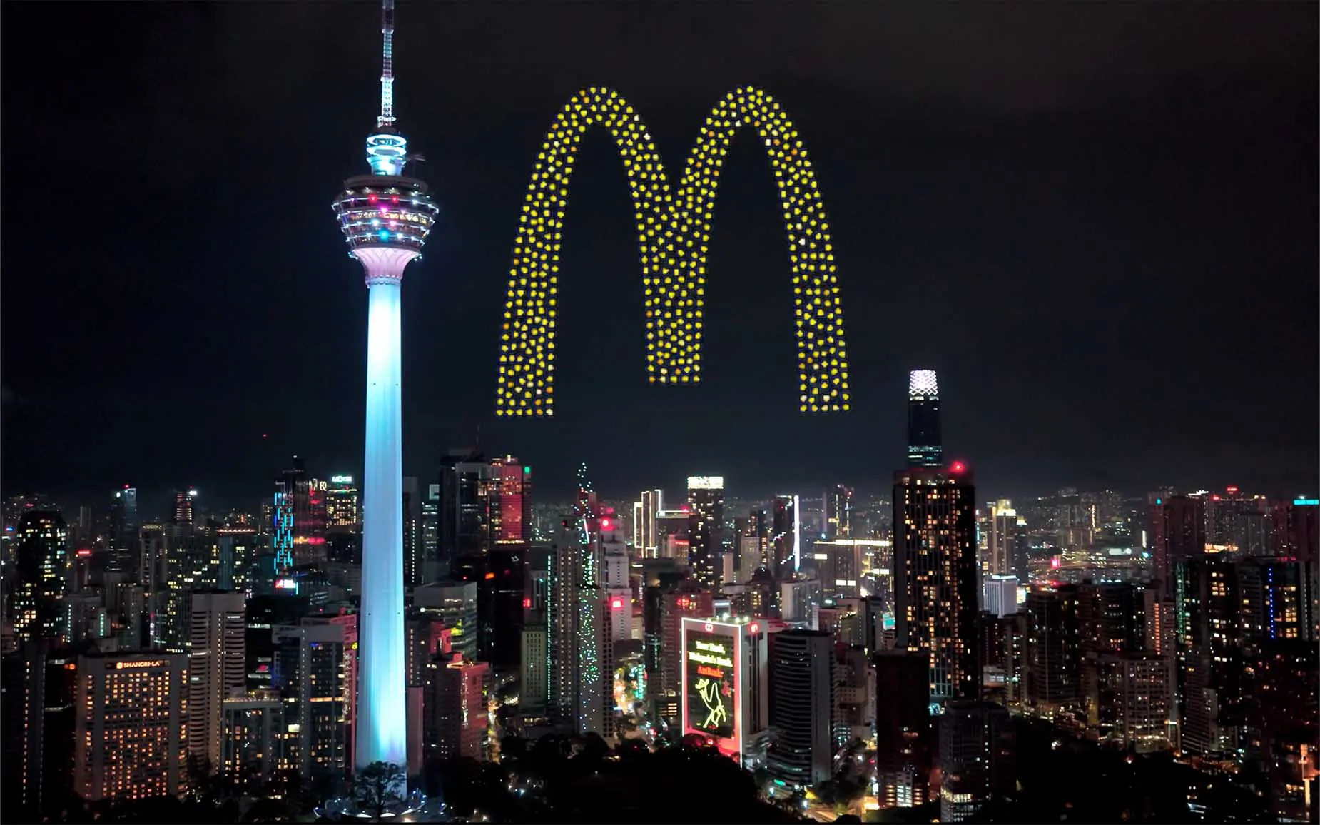 McDonald's Malaysia Brand Launch Drone Show KL Tower — 500 Drones | MIRS Innovate Drone Light Show